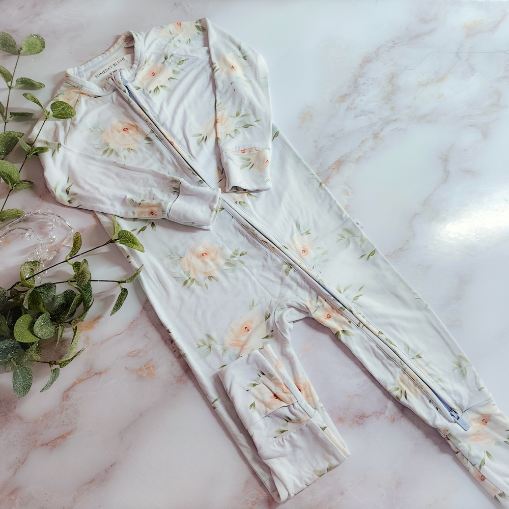 Someday Blush Floral Baby Outfit